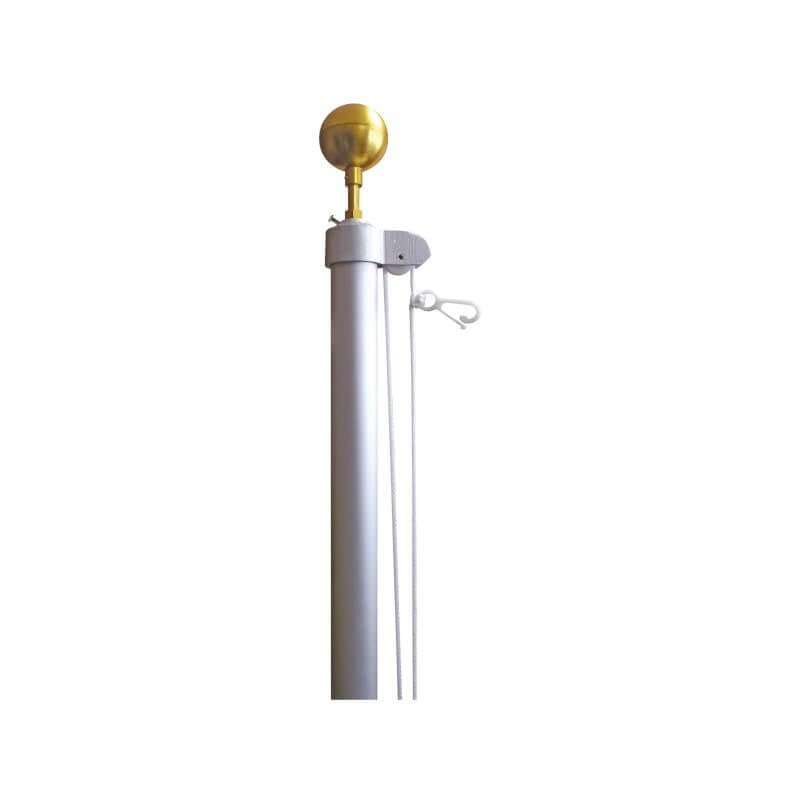 Residential Homesteader Silver Aluminum Flagpole Set - Action Flag