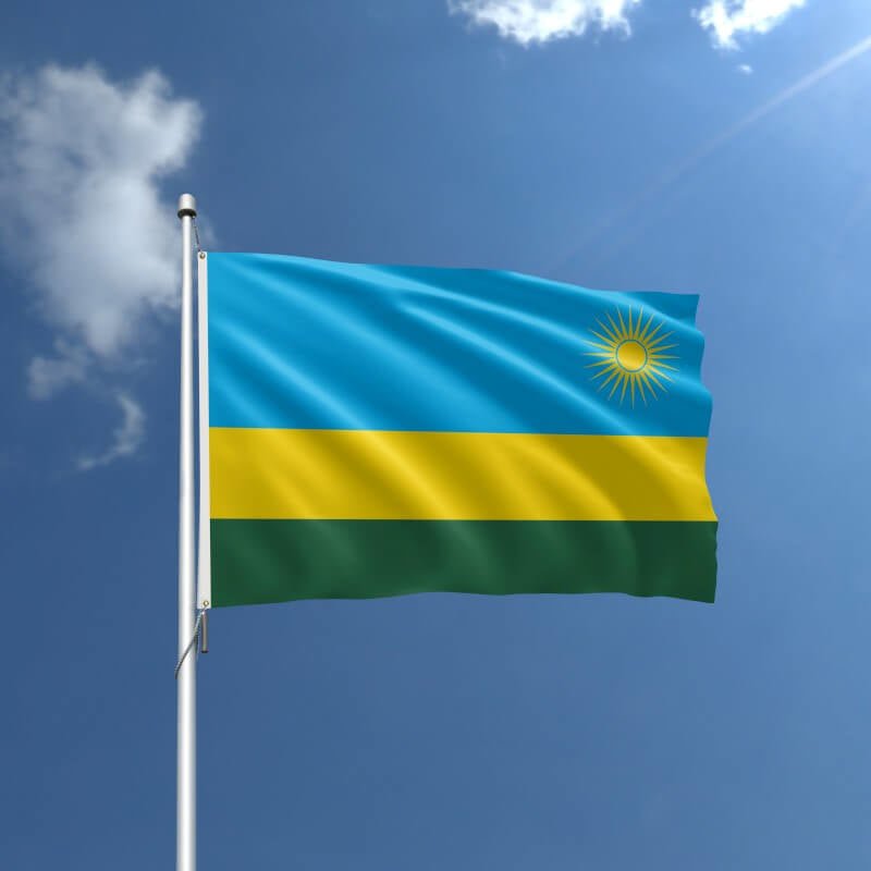 Rwanda Nylon Outdoor Flag - Action Flag