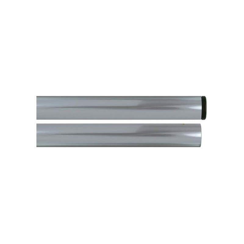 Silver Aluminum Marching Band Pole With Top Cap & Bottom Plug - 2 Piece. - Action Flag
