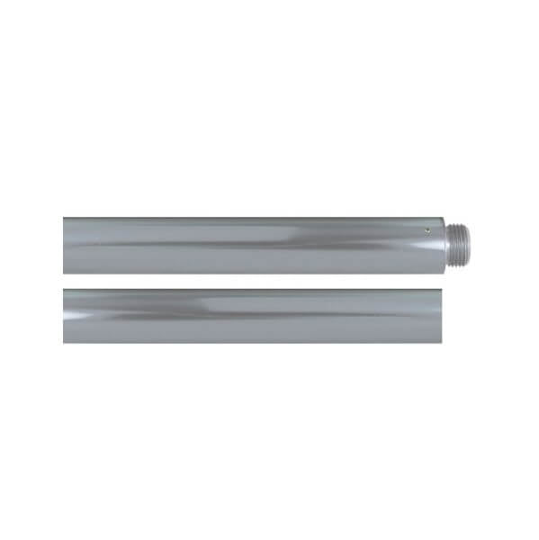 Silver Aluminum Marching Band Pole With Top Ornament Adapter & Bottom Plug - 2 Piece. - Action Flag
