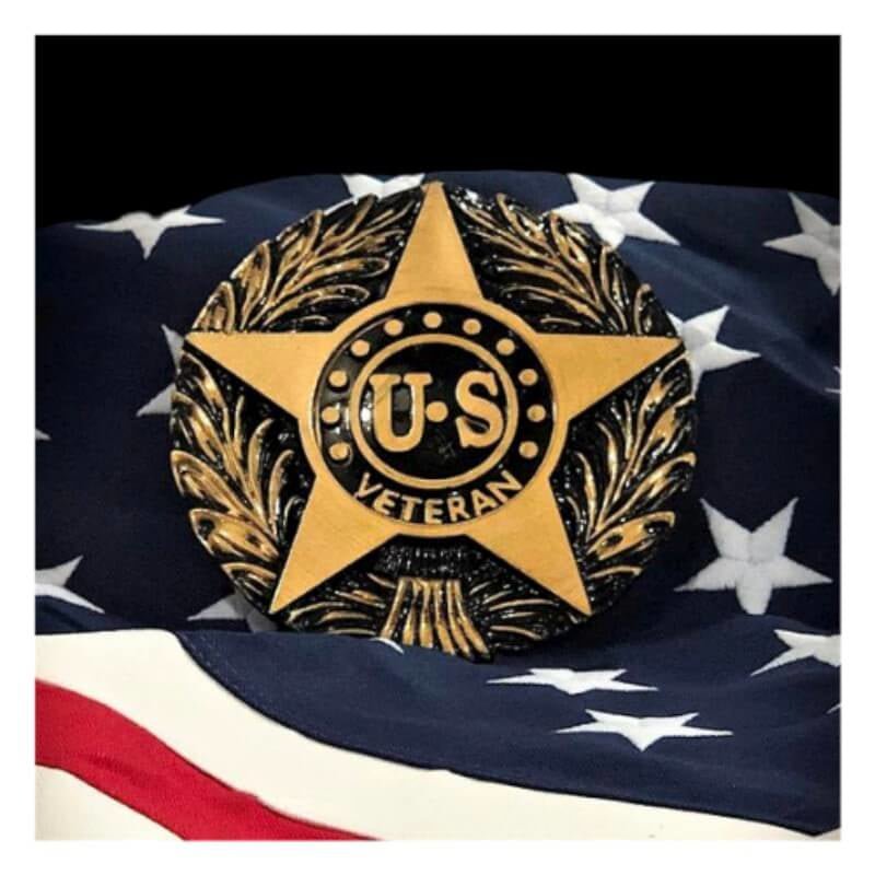 U.S. Veteran Thermoplastic Grave Marker with Rod - Action Flag