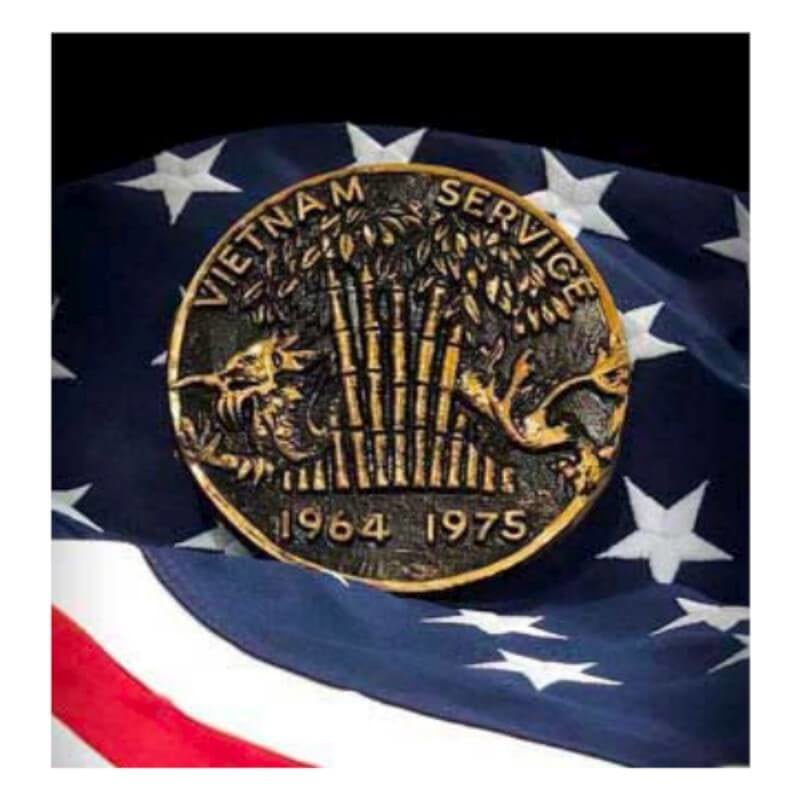 Vietnam Bambo Thermoplastic Grave Marker with Rod - Action Flag