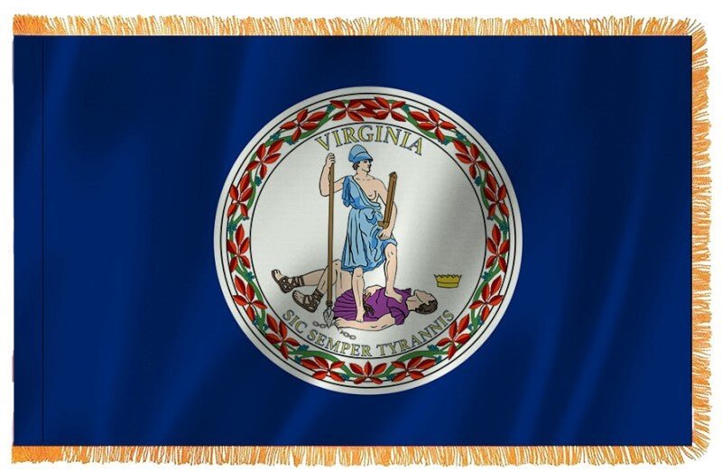 Virginia Nylon Indoor Flag with Sleeve and Fringe - Action Flag