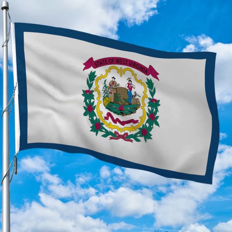 West Virginia Heavy Weight Poly - Max Outdoor Flag - Action Flag